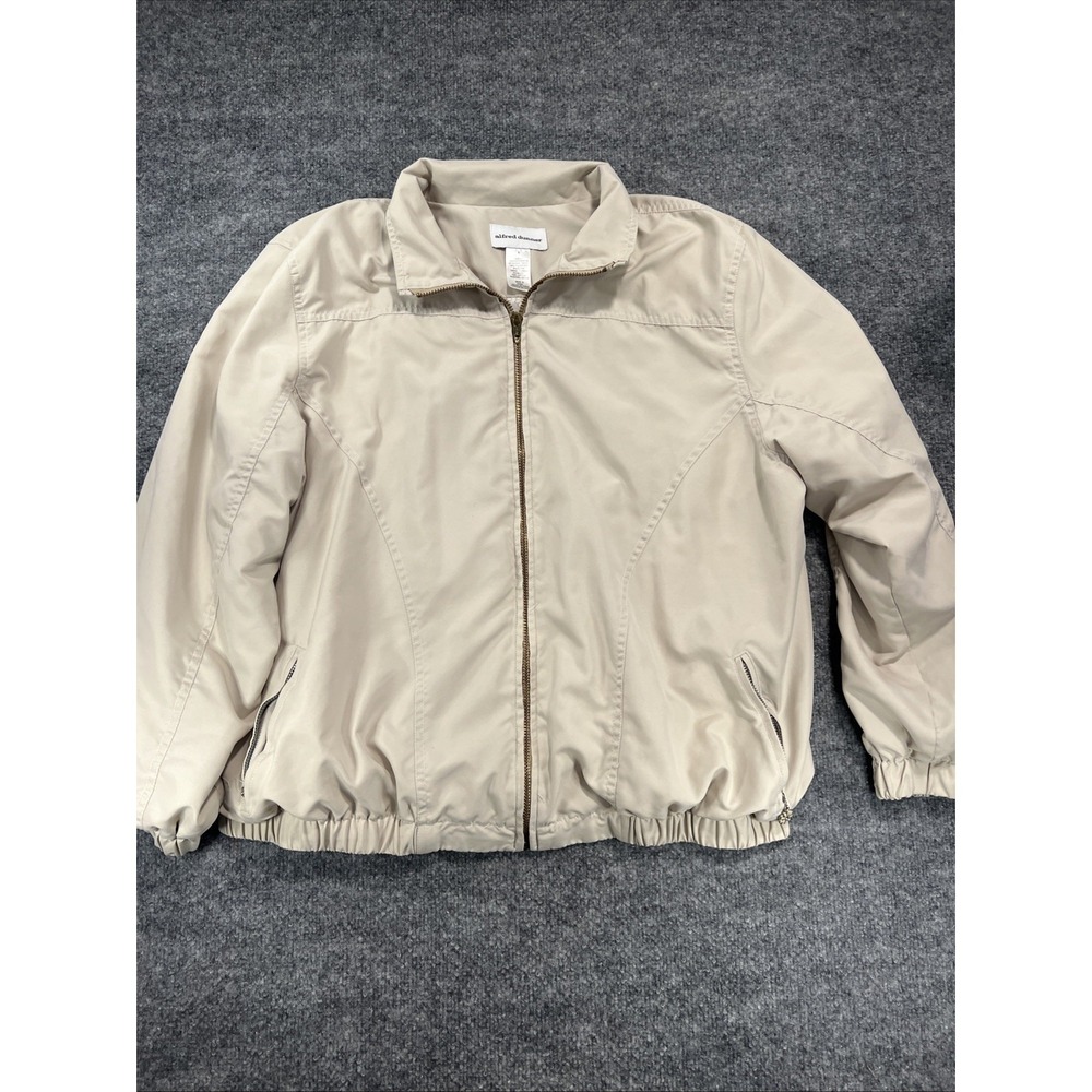 Alfred Dunner Vintage 90s Cream Lightweight Windbreaker Jacket - Woman's Large
